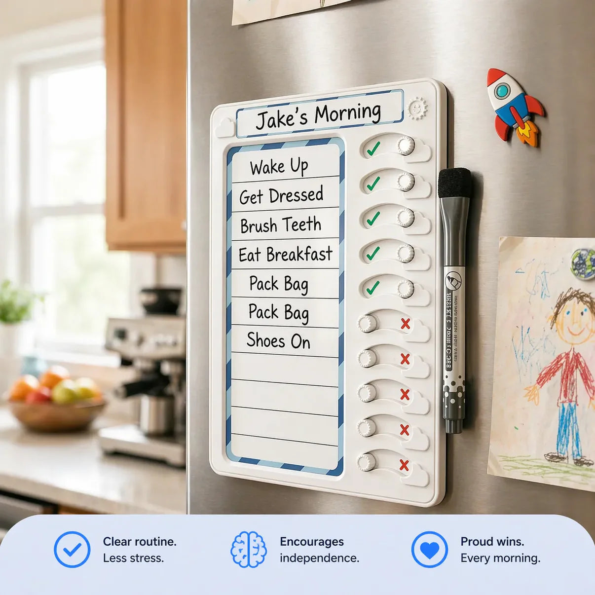 Multi-Kid ADHD-Friendly Chore Chart – Visual Checklist Board