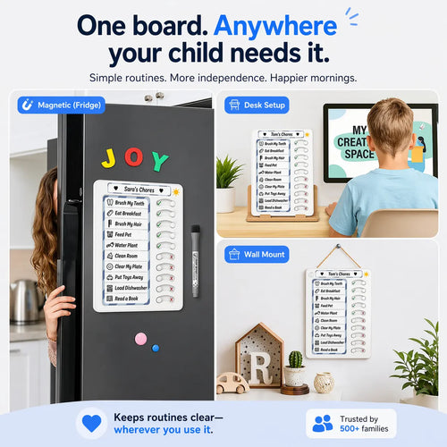 Multi-Kid ADHD-Friendly Chore Chart – Visual Checklist Board